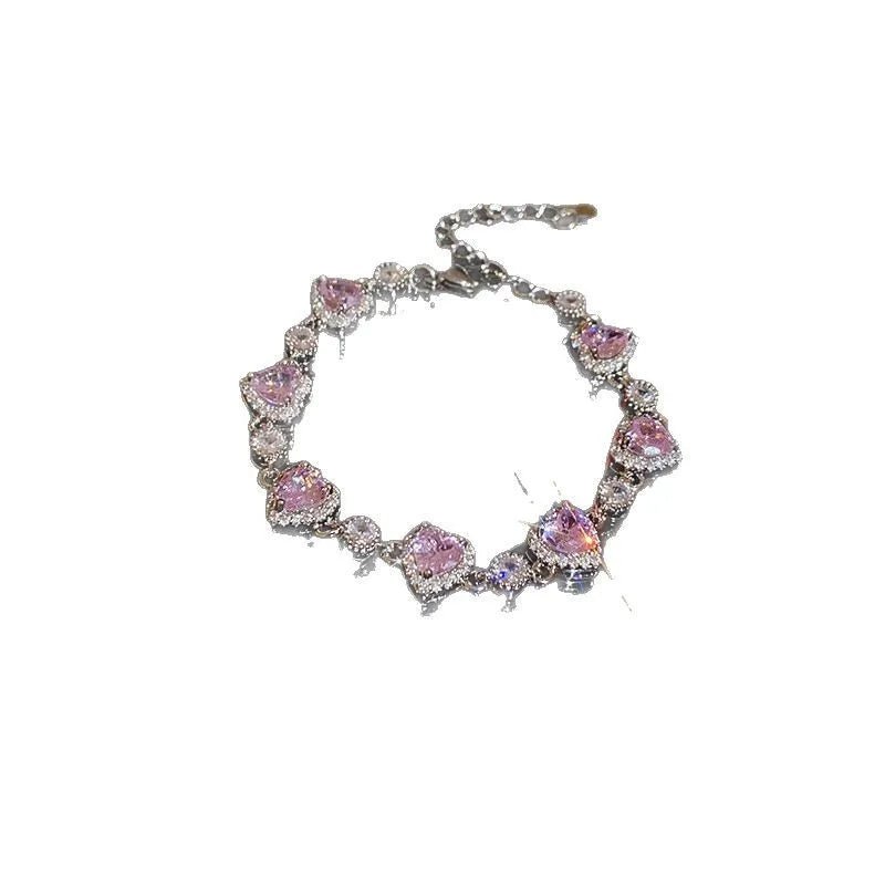Heart Shape Butterfly Copper Zircon Plating box chain Tennis Chain Bracelets - Canvas & Charms
