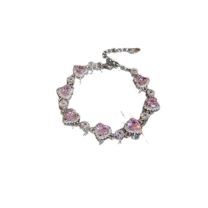 Heart Shape Butterfly Copper Zircon Plating box chain Tennis Chain Bracelets - Canvas & Charms