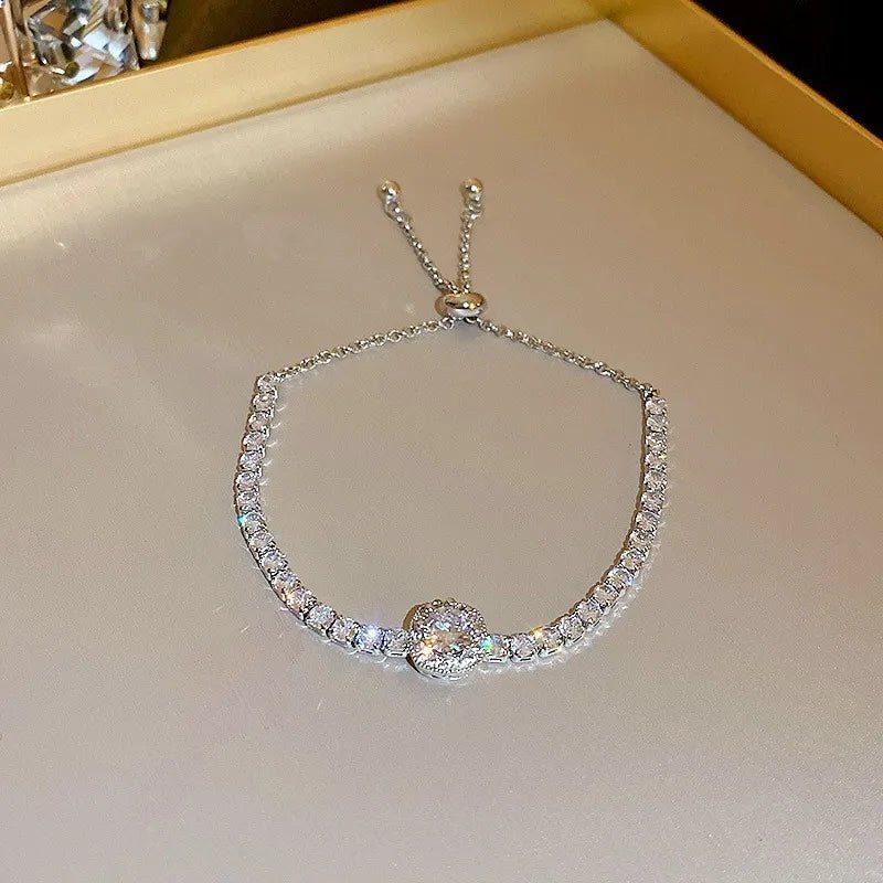 Heart Shape Butterfly Copper Zircon Plating box chain Tennis Chain Bracelets - Canvas & Charms