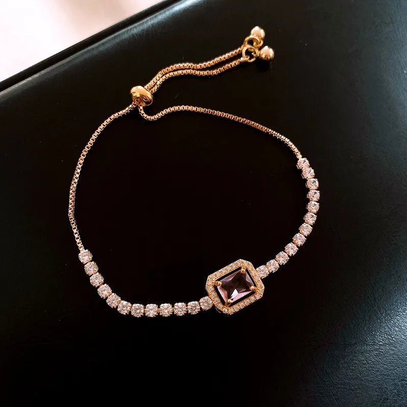 Heart Shape Butterfly Copper Zircon Plating box chain Tennis Chain Bracelets - Canvas & Charms