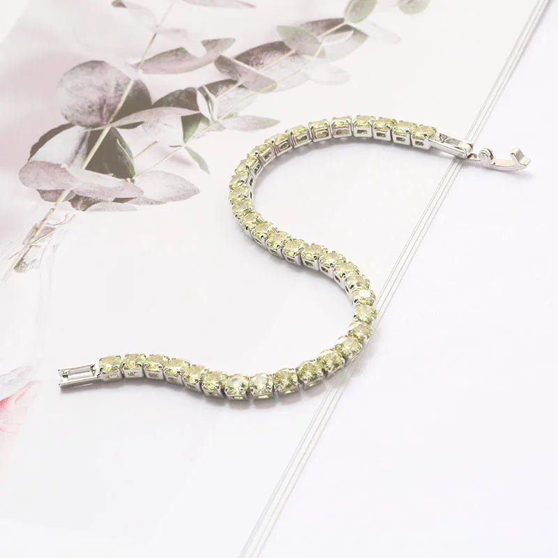 Hip-Hop Solid Color Copper Inlay Zircon K Gold Plated Rhodium Plated Unisex Tennis Bracelet - Canvas & Charms