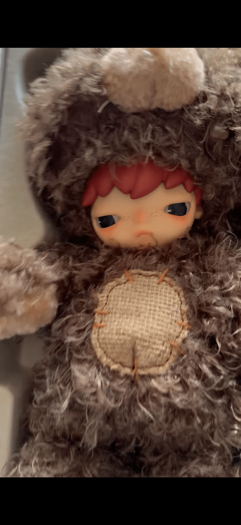 Hirono Bear Vinyl Plush Doll Authentic POP MART 14.96 inches Height Collectible Toy Gift for Boys and Girls - Canvas & Charms