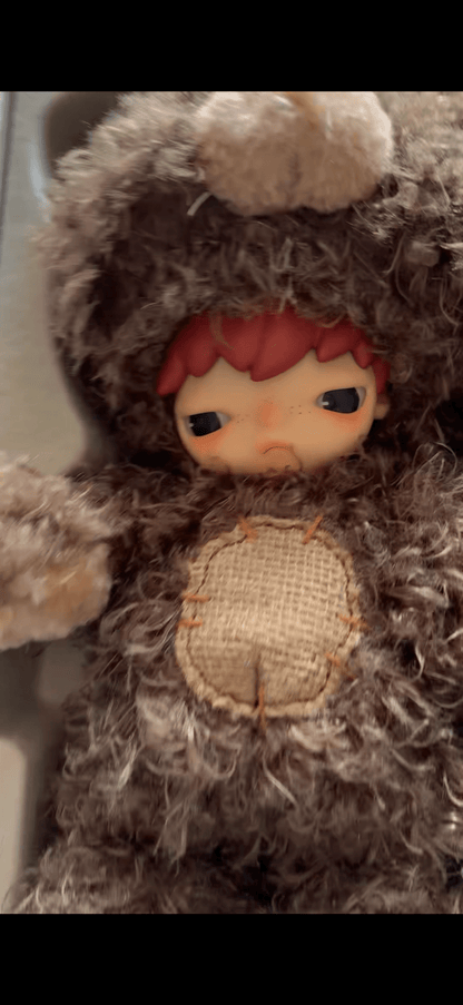 Hirono Bear Vinyl Plush Doll Authentic POP MART 14.96 inches Height Collectible Toy Gift for Boys and Girls - Canvas & Charms