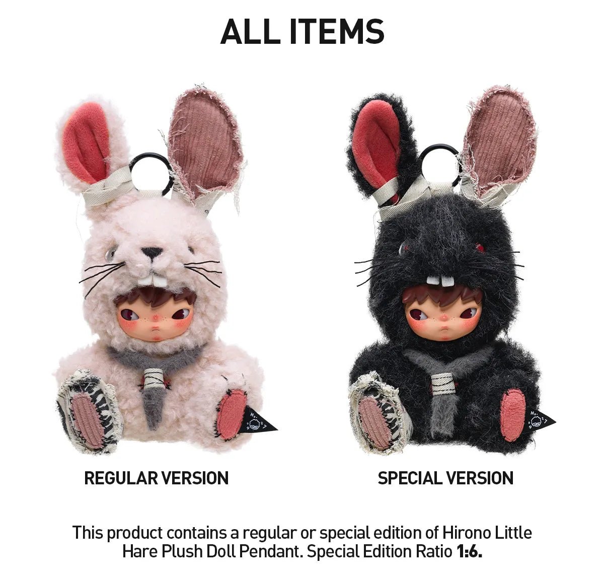 Hirono Little Hare Plush Doll Pendant Authentic Pop Mart - Canvas & Charms