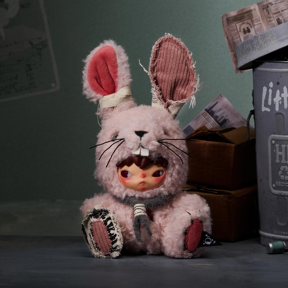 Hirono Little Hare Plush Doll Pendant Authentic Pop Mart - Canvas & Charms