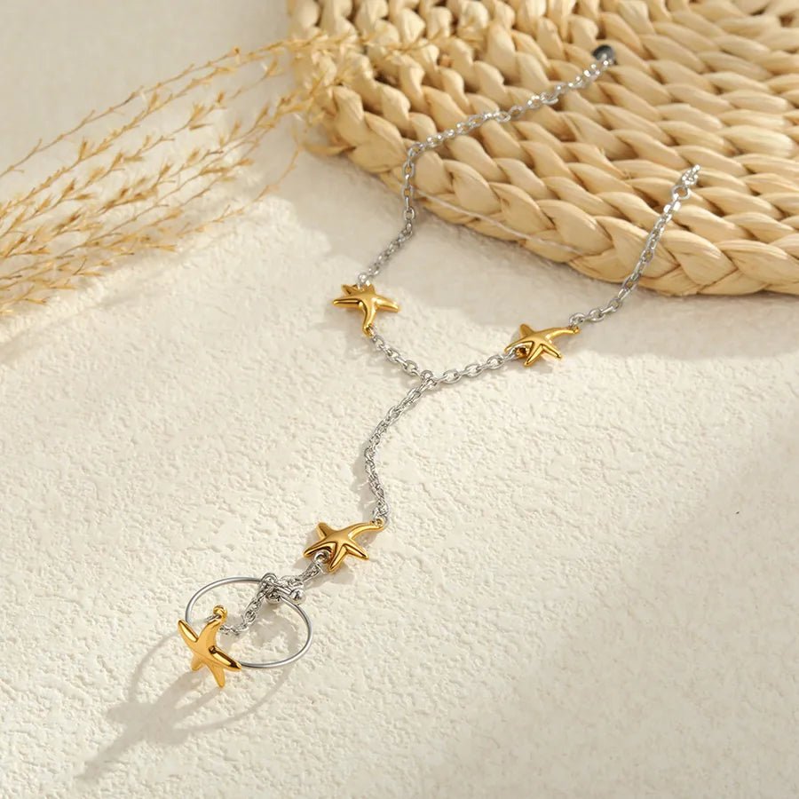 INS Stainless Steel Hand Jewelry Light Luxury High-End Fashionable Elegant Interlocking Starfish Interlocking Bracelet Jewelry Wholesale - Canvas & Charms