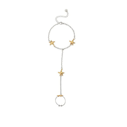 INS Stainless Steel Hand Jewelry Light Luxury High-End Fashionable Elegant Interlocking Starfish Interlocking Bracelet Jewelry Wholesale - Canvas & Charms