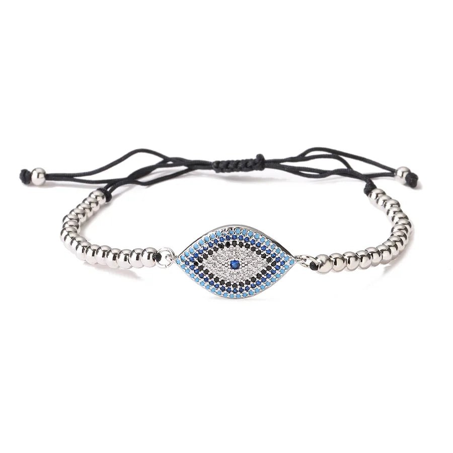 ins style devil's eye copper plating inlay zircon 18k gold plated bracelets - Canvas & Charms