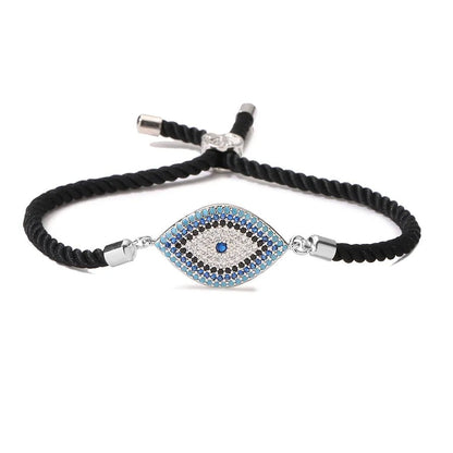 ins style devil's eye copper plating inlay zircon 18k gold plated bracelets - Canvas & Charms