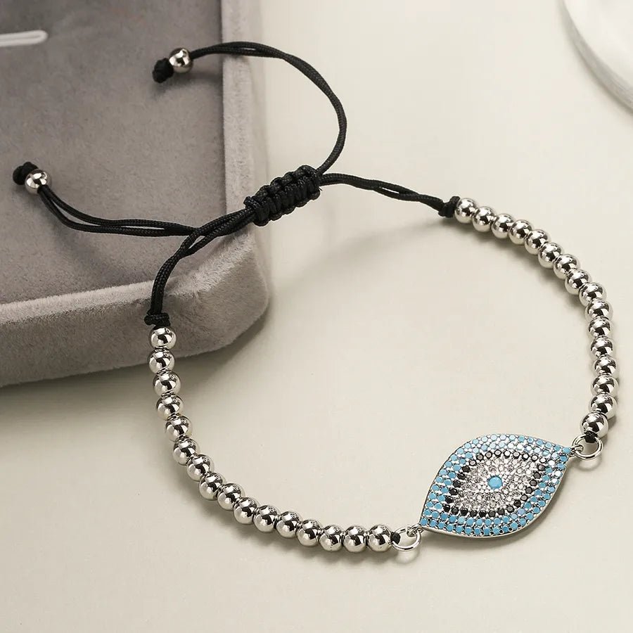 ins style devil's eye copper plating inlay zircon 18k gold plated bracelets - Canvas & Charms