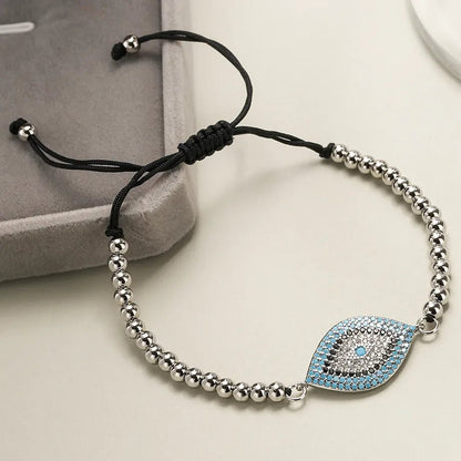 ins style devil's eye copper plating inlay zircon 18k gold plated bracelets - Canvas & Charms