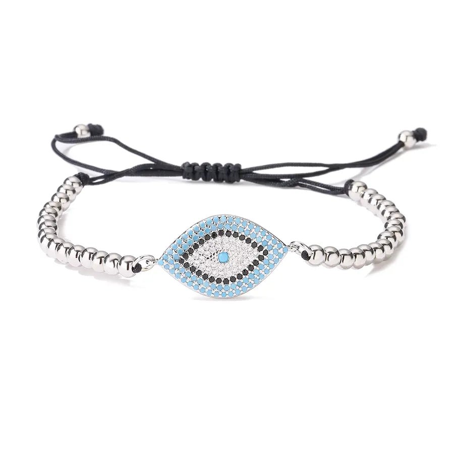 ins style devil's eye copper plating inlay zircon 18k gold plated bracelets - Canvas & Charms