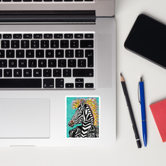 Punk Rock Zebra Bubble-free stickers