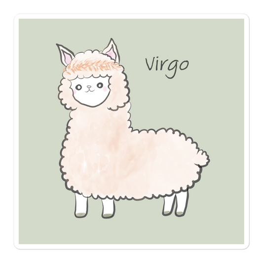 Cute Alpaca Virgo Zodiac Sign Bubble-free stickers