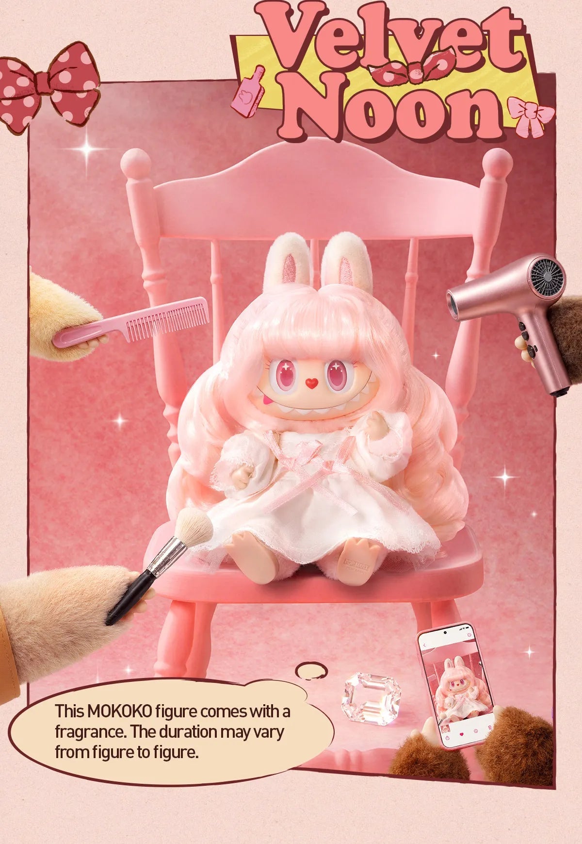 Labubu Hair Salon Series The Monsters Authentic Pop Mart Plush Pendant Blind Box - Canvas & Charms