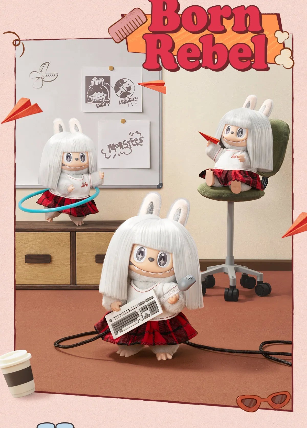 Labubu Hair Salon Series The Monsters Authentic Pop Mart Plush Pendant Blind Box - Canvas & Charms