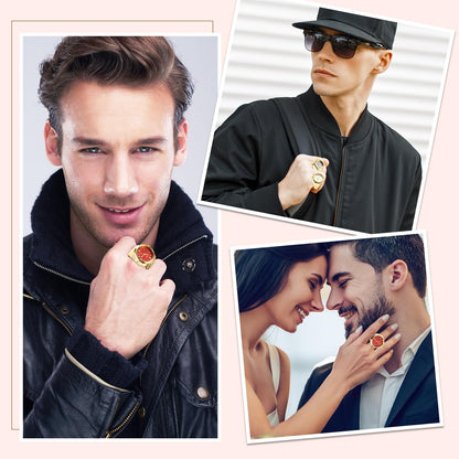 Landical 10 Pcs Finger Watches for Women Men Adjustable Clock Rings Bulk Creative Elastic Round Quartz Finger Watches - Canvas & Charms