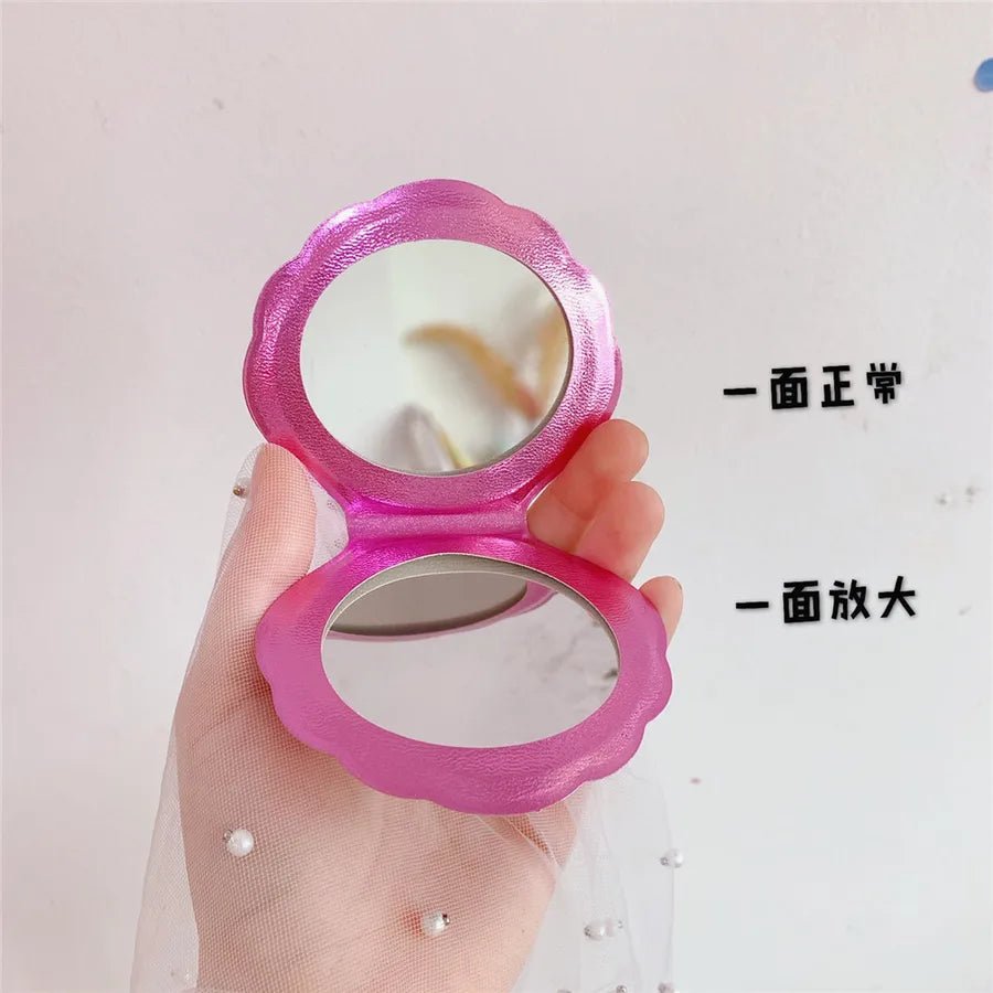 laser color girl bling portable double - sided makeup mirror accessories - Canvas & Charms