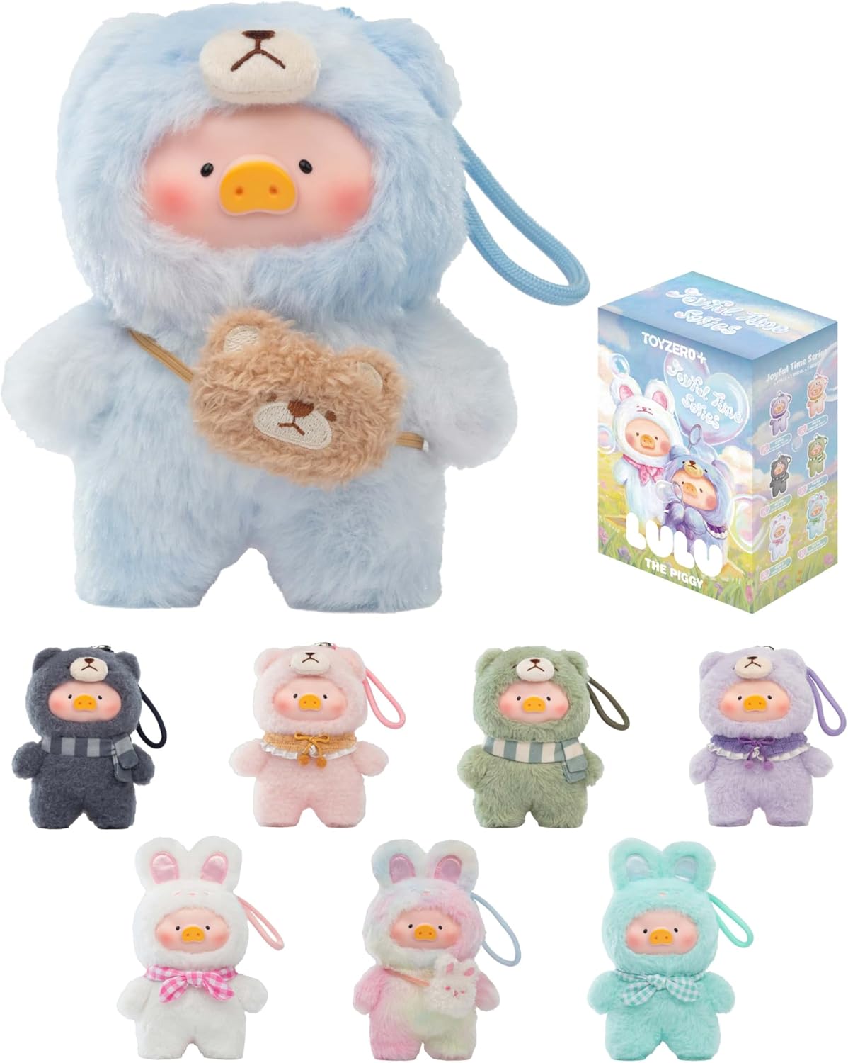 Lulu The Piggy Blind Box - Joyful Time Series Plush Keychain Blind Boxes Figures Cute Stuffed Animals Mystery Box - Canvas & Charms