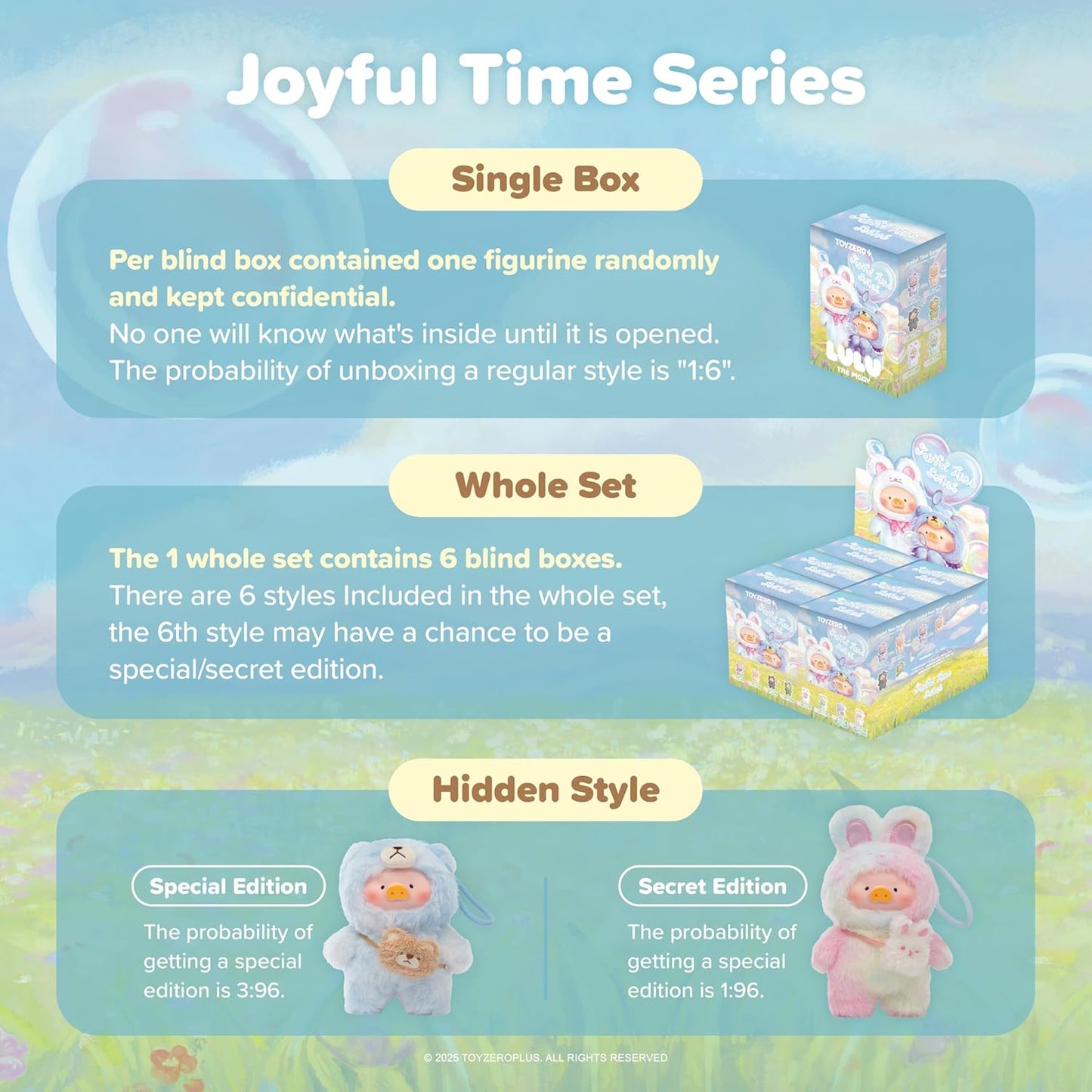 Lulu The Piggy Blind Box - Joyful Time Series Plush Keychain Blind Boxes Figures Cute Stuffed Animals Mystery Box - Canvas & Charms