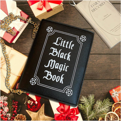 Magic Book Purse Small Crossbody Bags Purse for Women Leather Shoulder Handbag with Chain Shoulder Strap - Canvas & Charms