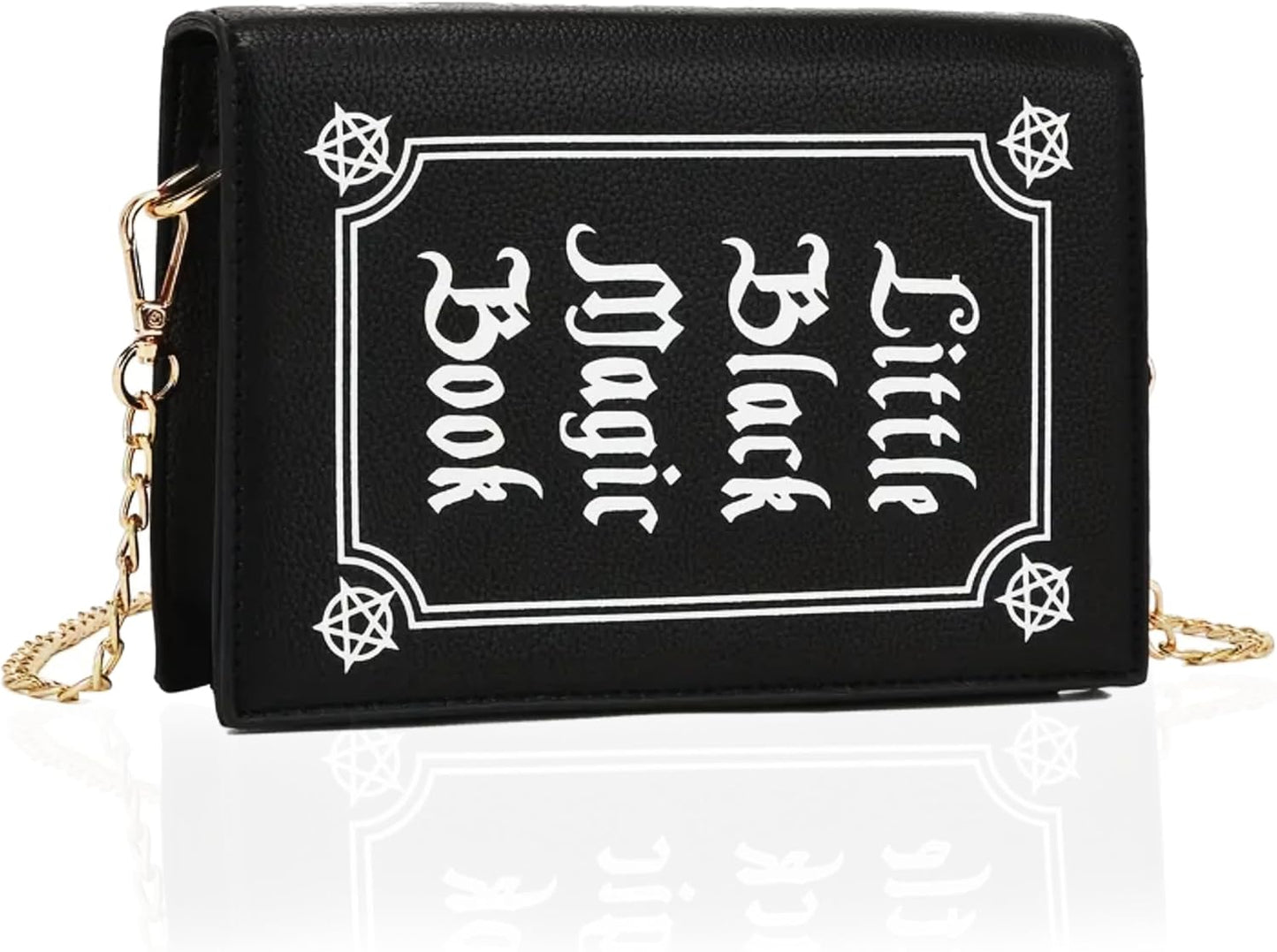 Magic Book Purse Small Crossbody Bags Purse for Women Leather Shoulder Handbag with Chain Shoulder Strap - Canvas & Charms