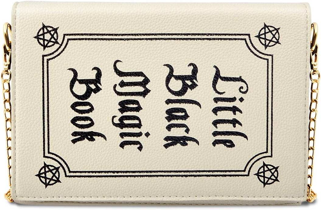 Magic Book Purse Small Crossbody Bags Purse for Women Leather Shoulder Handbag with Chain Shoulder Strap - Canvas & Charms