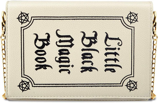 Magic Book Purse Small Crossbody Bags Purse for Women Leather Shoulder Handbag with Chain Shoulder Strap - Canvas & Charms