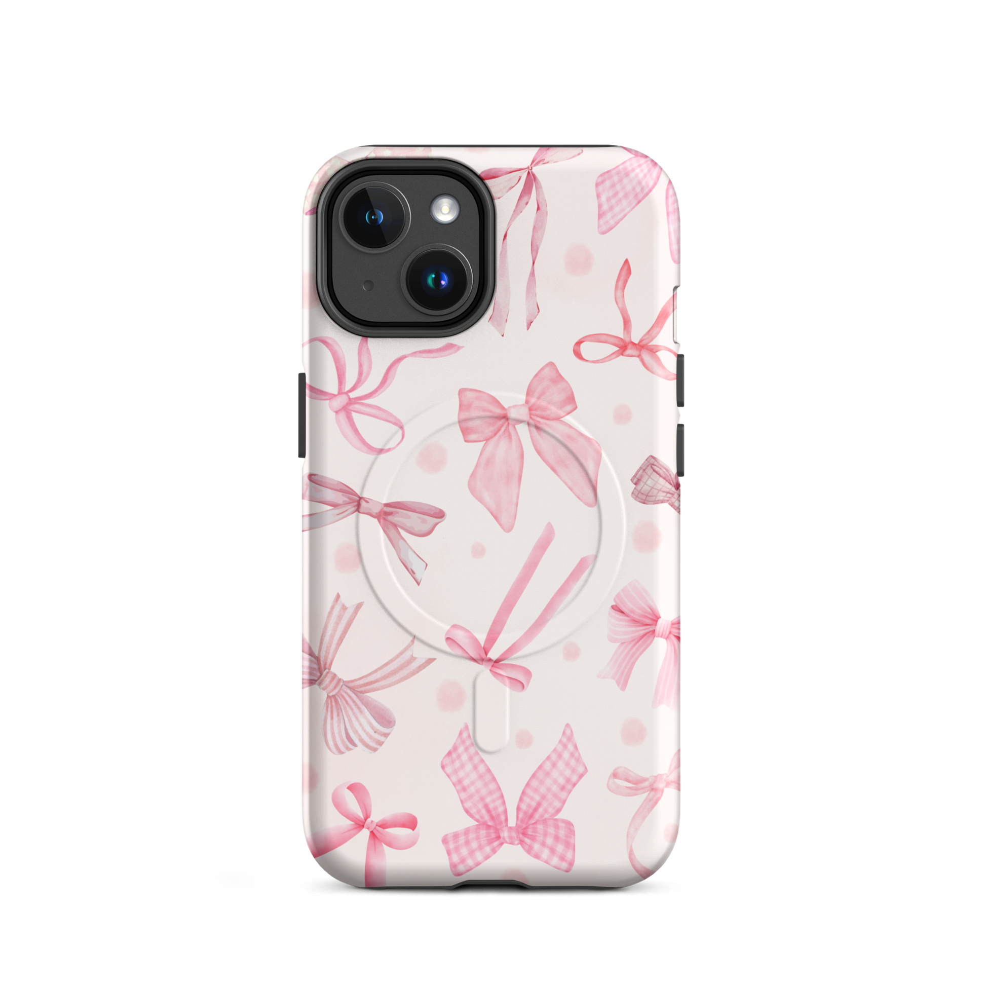 Pink Bows Pattern MagSafe® Phone Case for iPhone® – Canvas & Charms Pink Bows Pattern MagSafe® Phone Case for iPhone® – Canvas & Charms