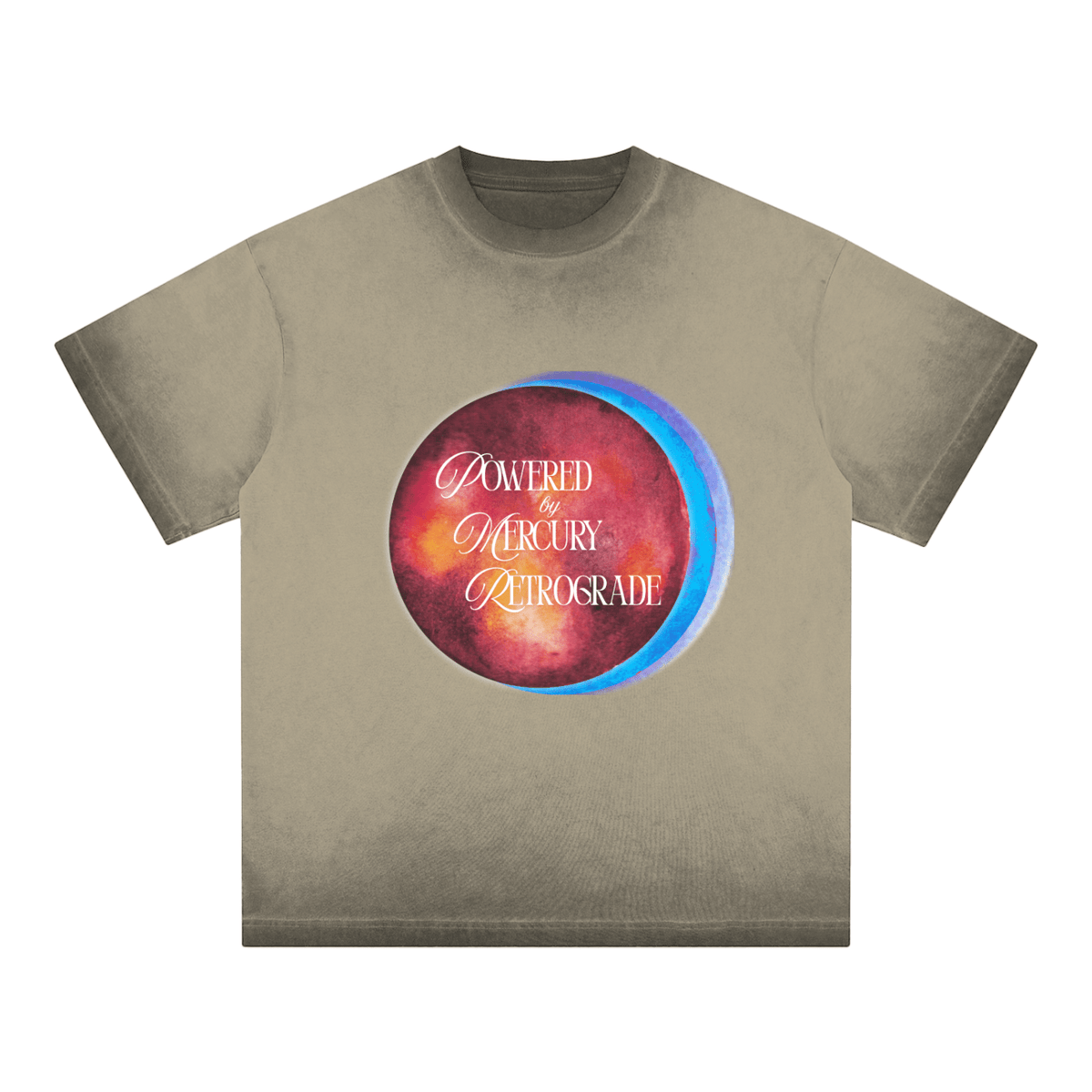 Mercury Retrograde Gradient Reverse Dyed Loose Cotton T-Shirt - Canvas & Charms