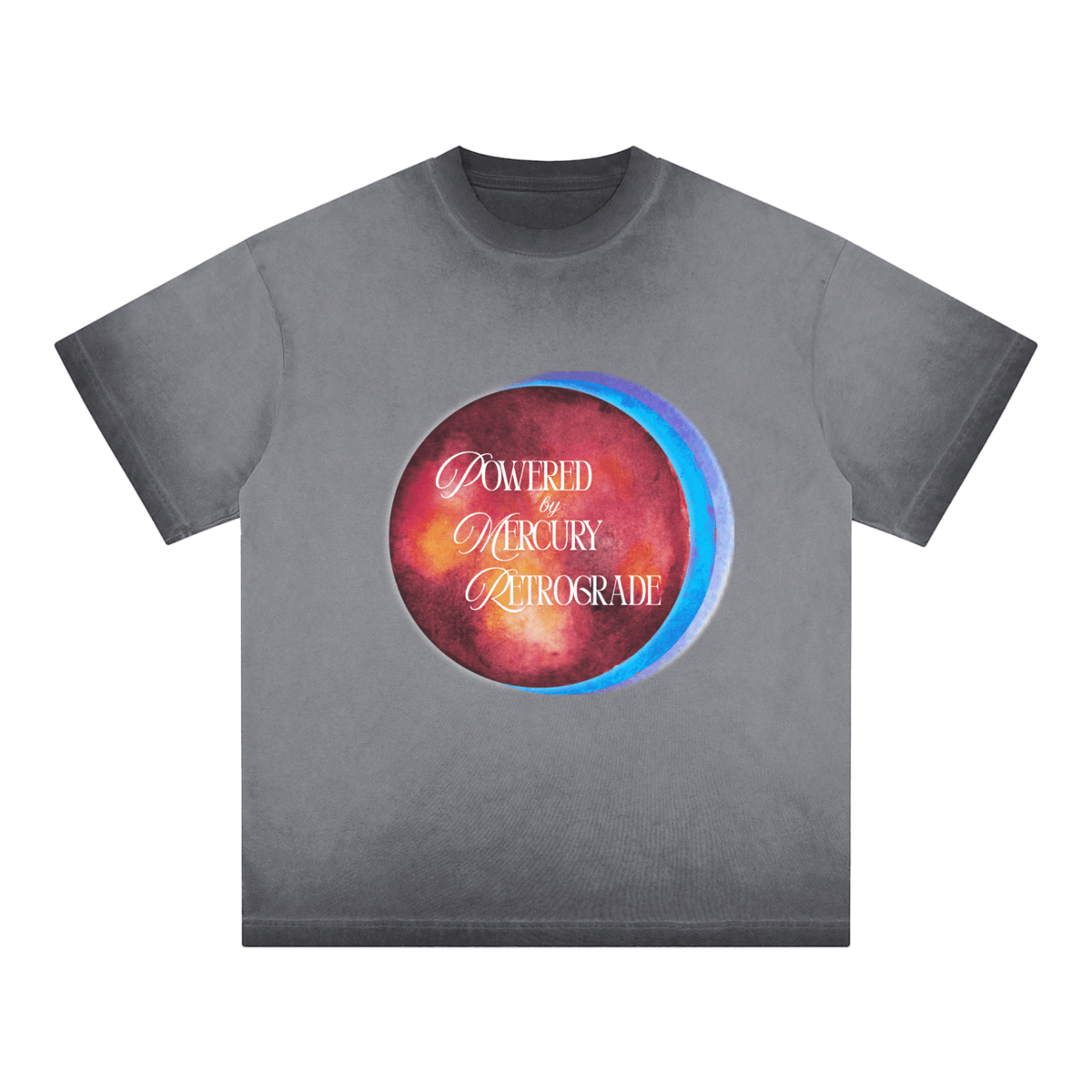 Mercury Retrograde Gradient Reverse Dyed Loose Cotton T-Shirt - Canvas & Charms