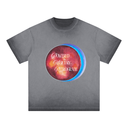Mercury Retrograde Gradient Reverse Dyed Loose Cotton T-Shirt - Canvas & Charms