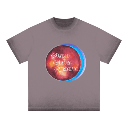 Mercury Retrograde Gradient Reverse Dyed Loose Cotton T-Shirt - Canvas & Charms