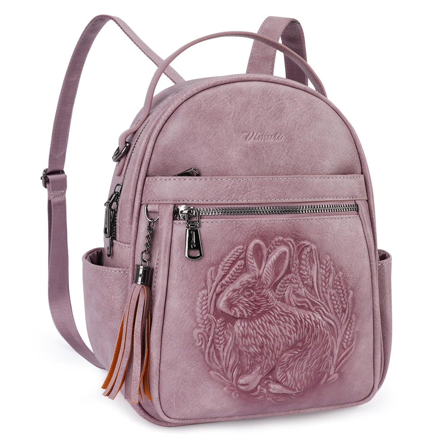 Mini Mochila Bolso para Mujeres, Mochila Pequeña de Cuero Vegano Repujado, Mochilas de Moda, Mochilas de Día, Bolso de Hombro, Pequeño, Moderno - Canvas & Charms