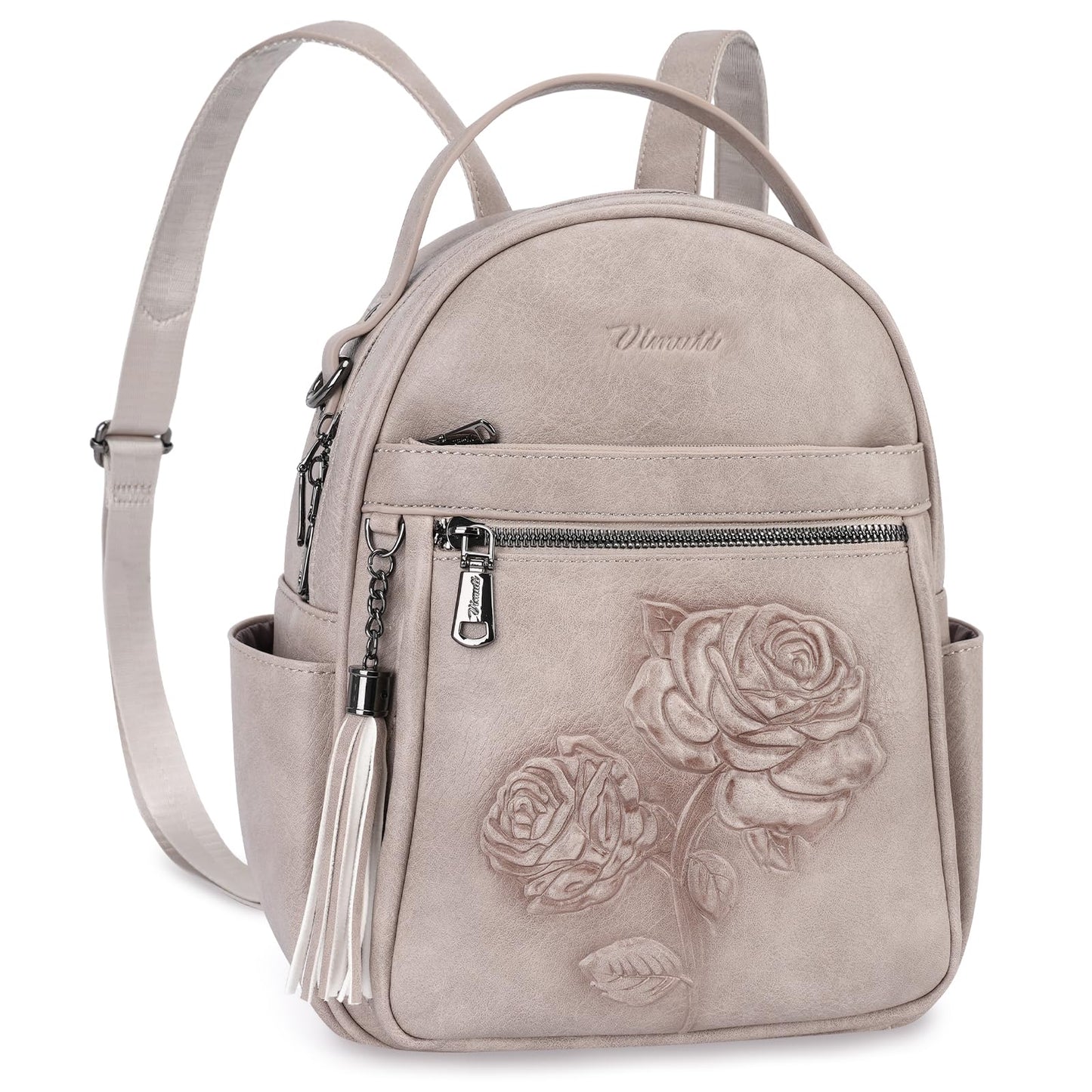 Mini Mochila Bolso para Mujeres, Mochila Pequeña de Cuero Vegano Repujado, Mochilas de Moda, Mochilas de Día, Bolso de Hombro, Pequeño, Moderno - Canvas & Charms