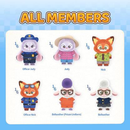 MINISO Disney Zootopia Soft Vinyl Plush Toy Blind Box Cute Mystery Animal Figurines, Collectible Surprise Gift Figure Model Random Design for Home Decor Birthday Gifts, Single Box - Canvas & Charms