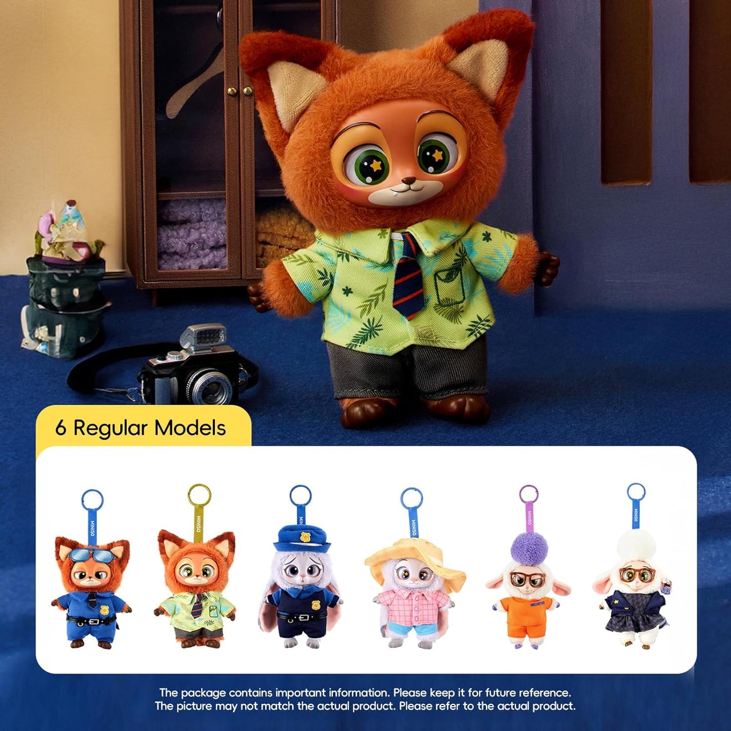 MINISO Disney Zootopia Soft Vinyl Plush Toy Blind Box Cute Mystery Animal Figurines, Collectible Surprise Gift Figure Model Random Design for Home Decor Birthday Gifts, Single Box - Canvas & Charms