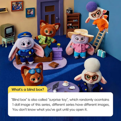 MINISO Disney Zootopia Soft Vinyl Plush Toy Blind Box Cute Mystery Animal Figurines, Collectible Surprise Gift Figure Model Random Design for Home Decor Birthday Gifts, Single Box - Canvas & Charms
