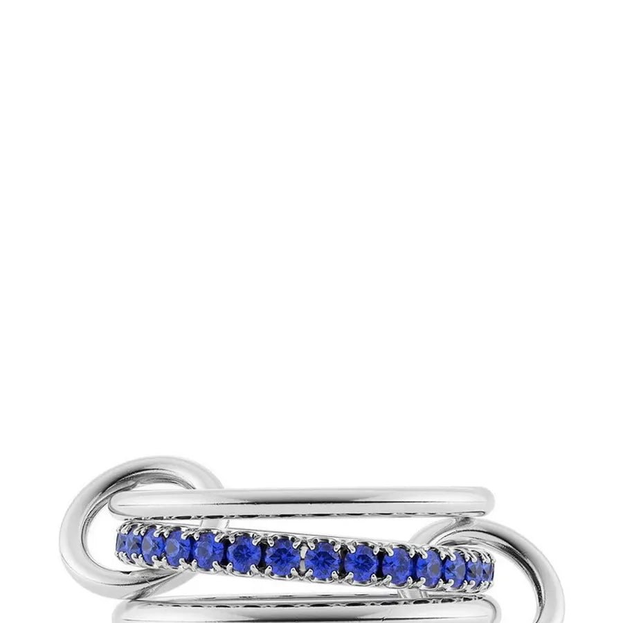 Multi-Layered Stainless Steel Spinelli Rings Interlocking Design Style Jewelry With Copper Zirconia For Couples - Canvas & Charms