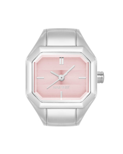 Nine West Women's Ring Watch Gold/Tan/Silver/Pink - Canvas & Charms