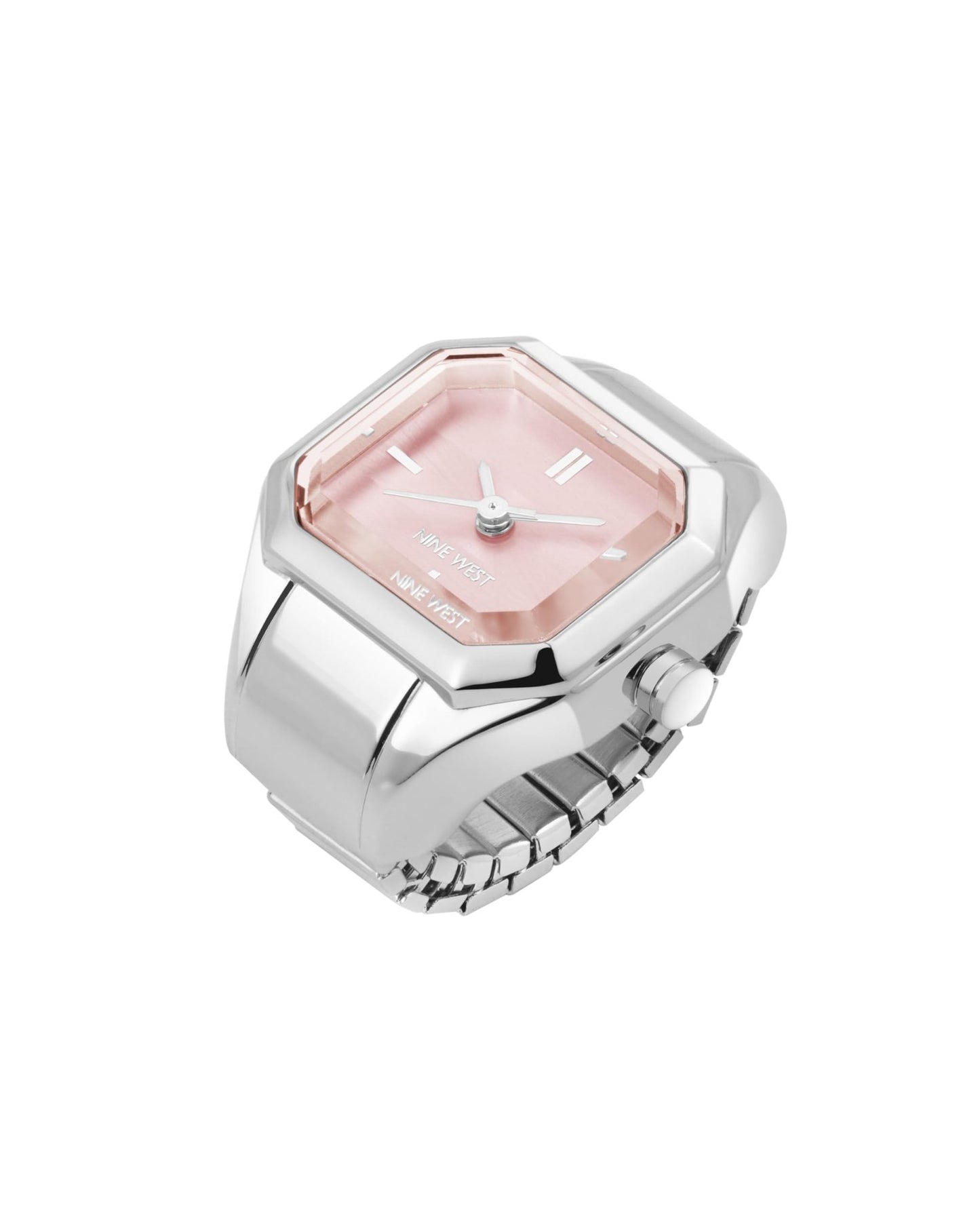Nine West Women's Ring Watch Gold/Tan/Silver/Pink - Canvas & Charms