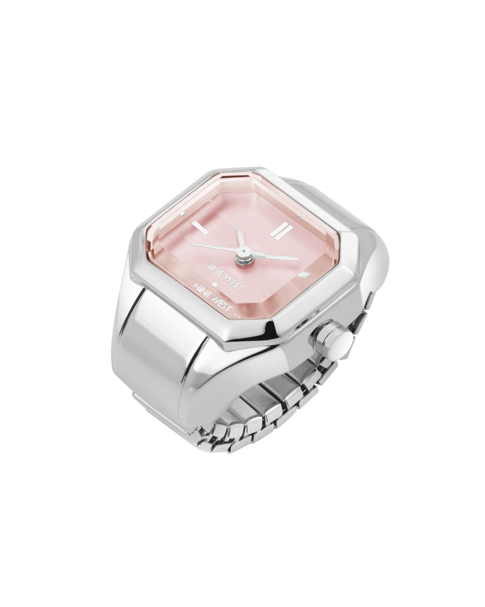 Nine West Women's Ring Watch Gold/Tan/Silver/Pink - Canvas & Charms