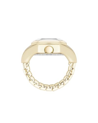 Nine West Women's Ring Watch Gold/Tan/Silver/Pink - Canvas & Charms