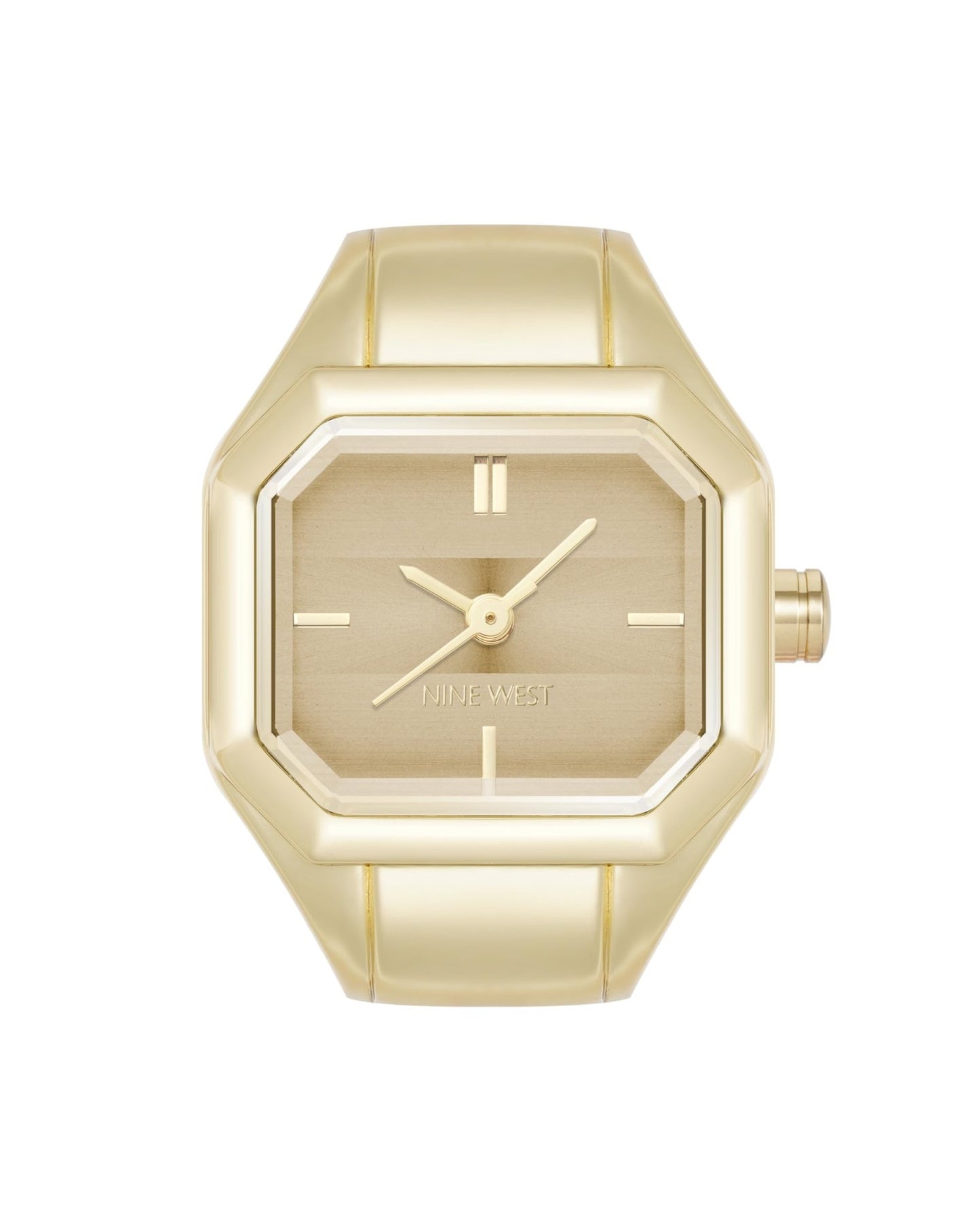 Nine West Women's Ring Watch Gold/Tan/Silver/Pink - Canvas & Charms