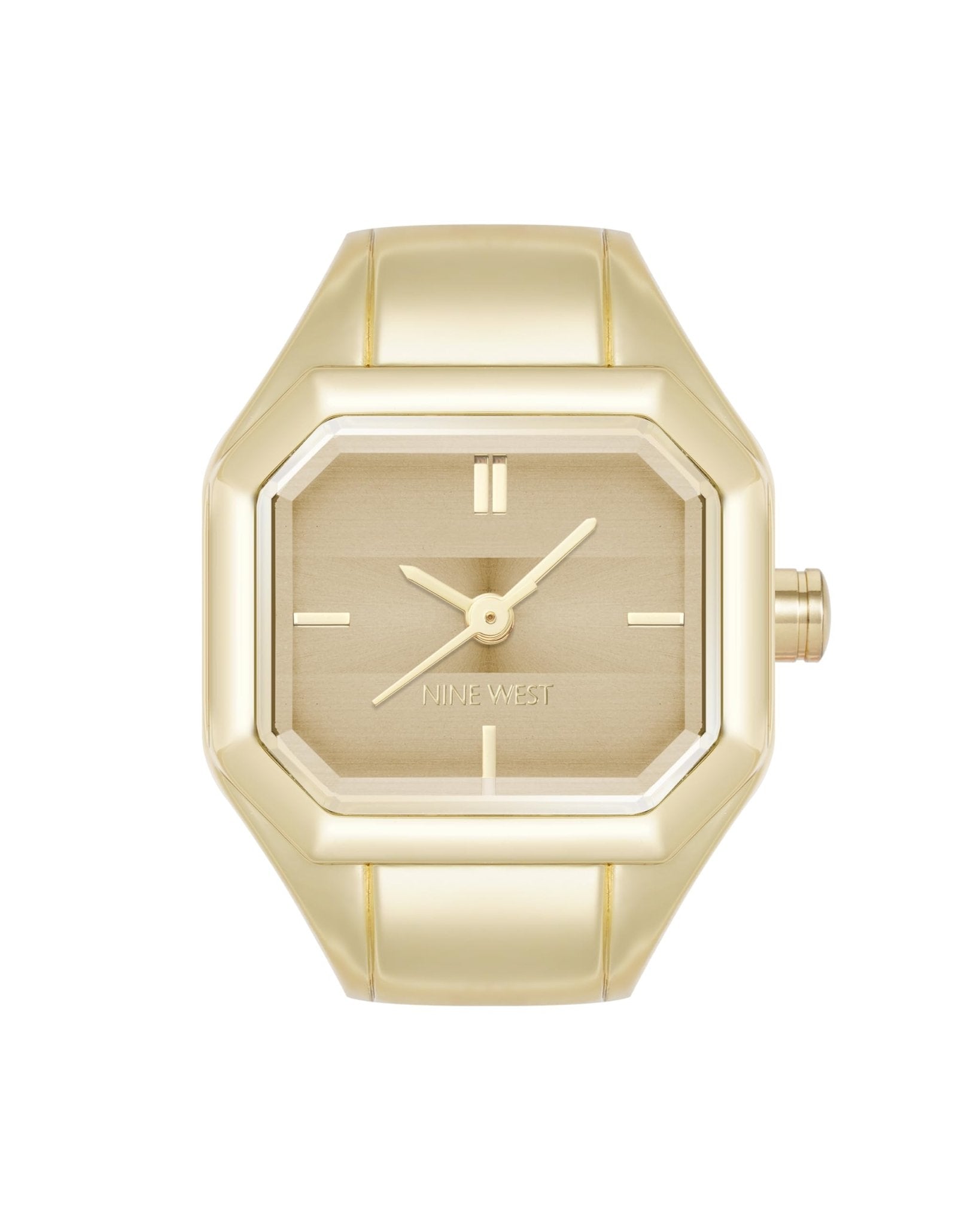 Nine West Women's Ring Watch Gold/Tan/Silver/Pink - Canvas & Charms