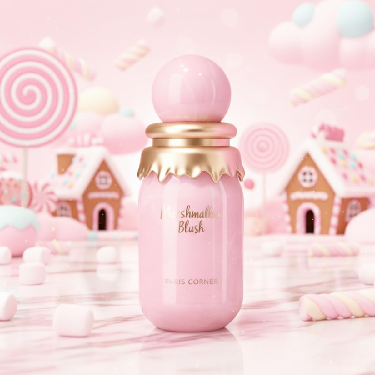 Paris Corner | Marshmallow Blush EDP | A Unique Gourmand Marshmallow Strawberry Perfume for Women | Long - Lasting Sweet Scent Fragrance for Daily Use (1.7 Fl Oz) - Canvas & Charms
