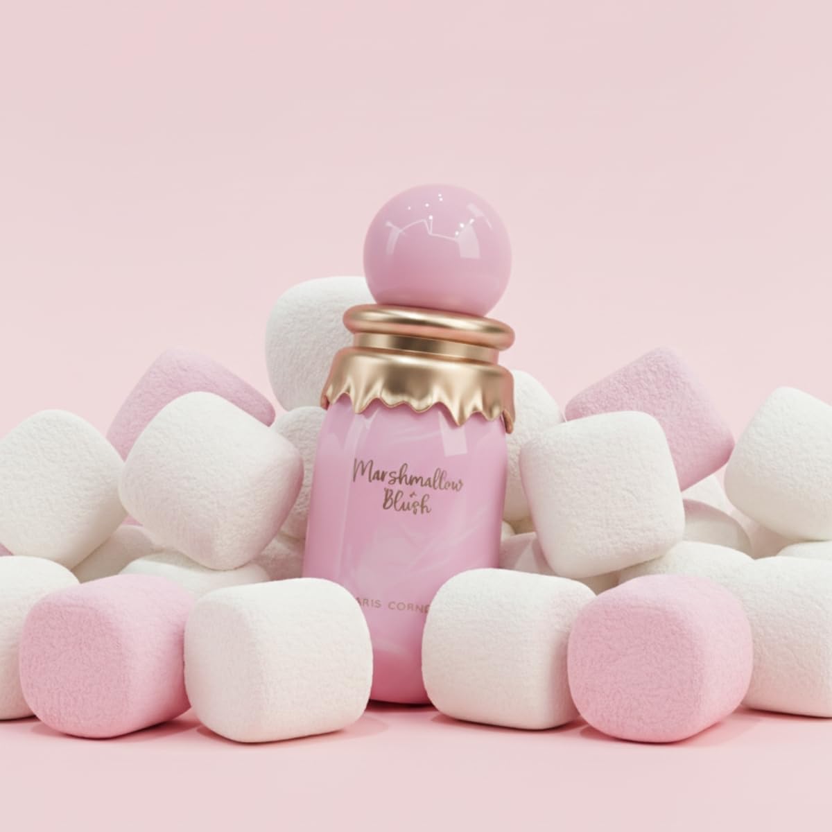 Paris Corner | Marshmallow Blush EDP | A Unique Gourmand Marshmallow Strawberry Perfume for Women | Long - Lasting Sweet Scent Fragrance for Daily Use (1.7 Fl Oz) - Canvas & Charms