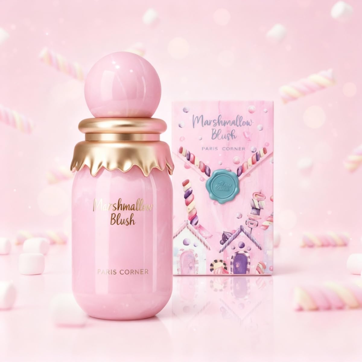 Paris Corner | Marshmallow Blush EDP | A Unique Gourmand Marshmallow Strawberry Perfume for Women | Long - Lasting Sweet Scent Fragrance for Daily Use (1.7 Fl Oz) - Canvas & Charms