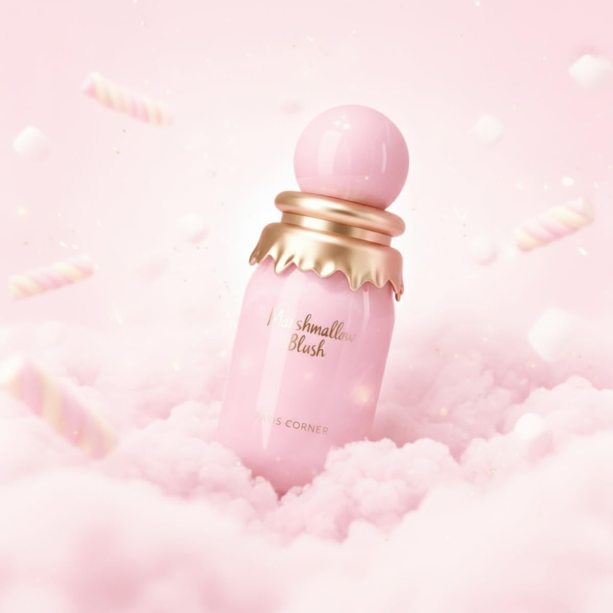 Paris Corner | Marshmallow Blush EDP | A Unique Gourmand Marshmallow Strawberry Perfume for Women | Long - Lasting Sweet Scent Fragrance for Daily Use (1.7 Fl Oz) - Canvas & Charms