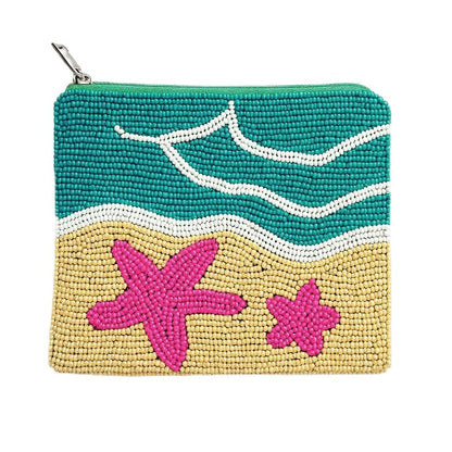 Pearl Beaded Coin Purse Handmade with Colorful Designs Savings Bag Small Zipper Pouch for Cash Card & Makeup (Botox Money) - Canvas & Charms